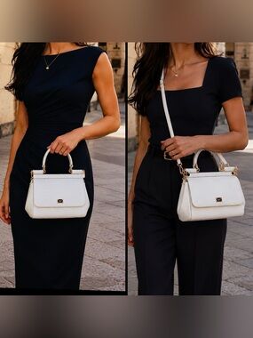 Dolce & Gabbana Sicily Small Bag – White Calf Leather